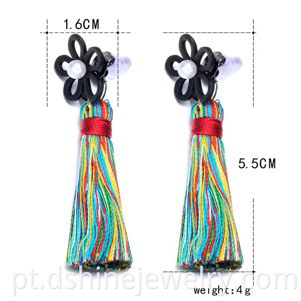 Long Hanging Drop Tassel Earring